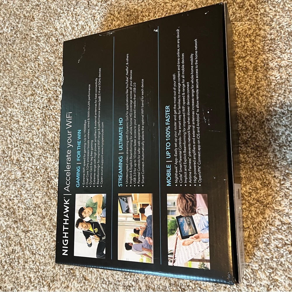 Netgear Nighthawk A1900 R7000 Dual-Band Wi-Fi Router – Open Box, Unused - Picture 5 of 6